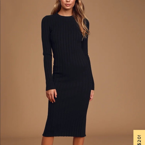 Lulus Dresses & Skirts - NWT Lulus Black Bodycon Sweater Dress